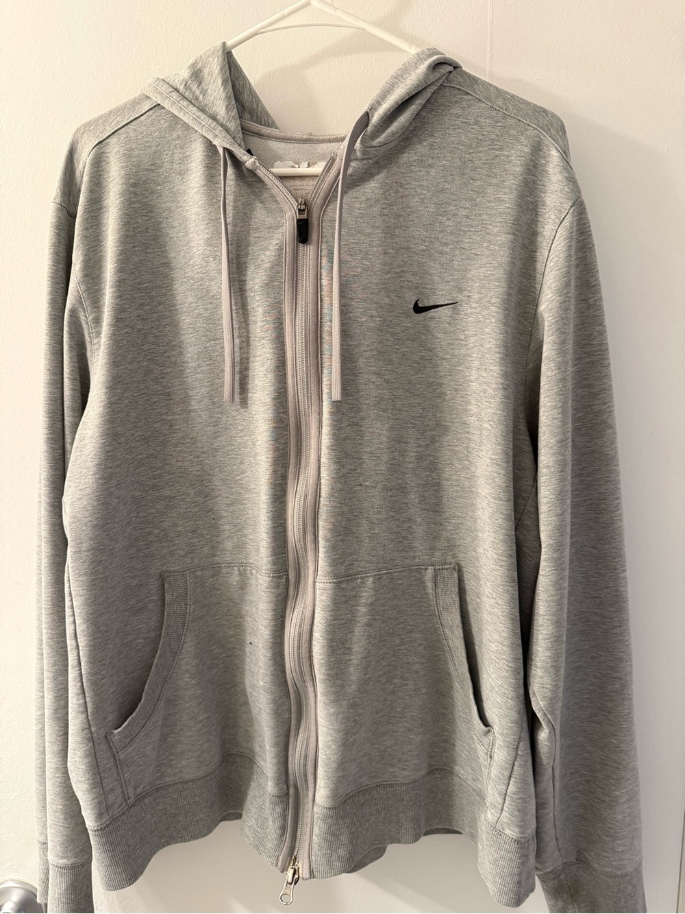 Nike Light Grey Full-Zip Hooded Sweatshirt